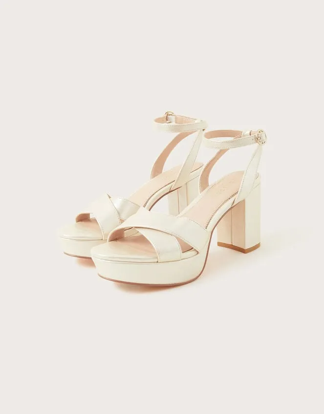 Pearlised Platform Heeled Sandals Ivory Women Monsoon Platforms