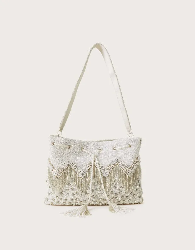 Pearly Embellished Pouch Bag Women Monsoon Bags and Purses