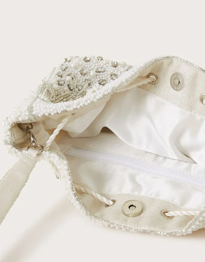 Pearly Embellished Pouch Bag Women Monsoon Bags and Purses