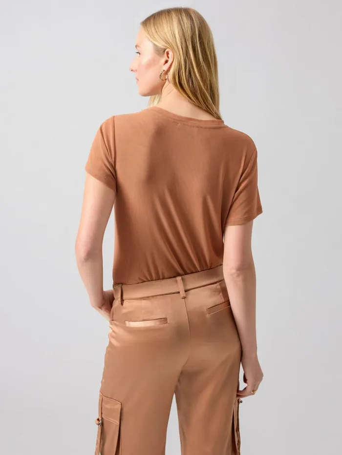 Perfect Mesh Tee Mocha Mousse Women Sanctuary Clothing Tees and Tops