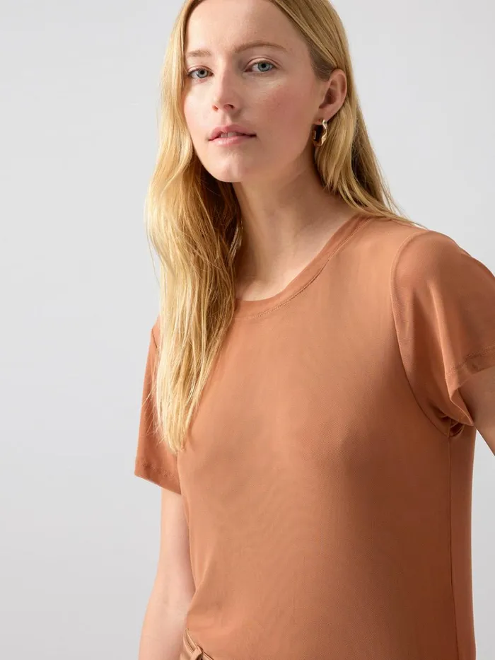 Perfect Mesh Tee Mocha Mousse Women Sanctuary Clothing Tees and Tops