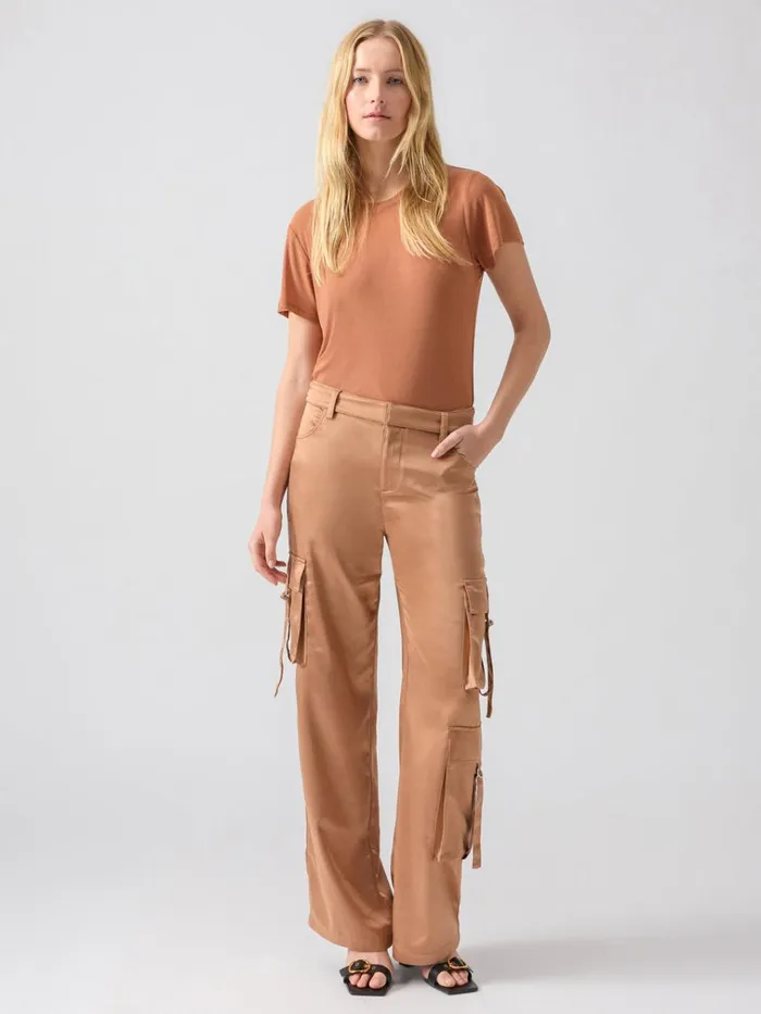 Perfect Mesh Tee Mocha Mousse Women Sanctuary Clothing Tees and Tops