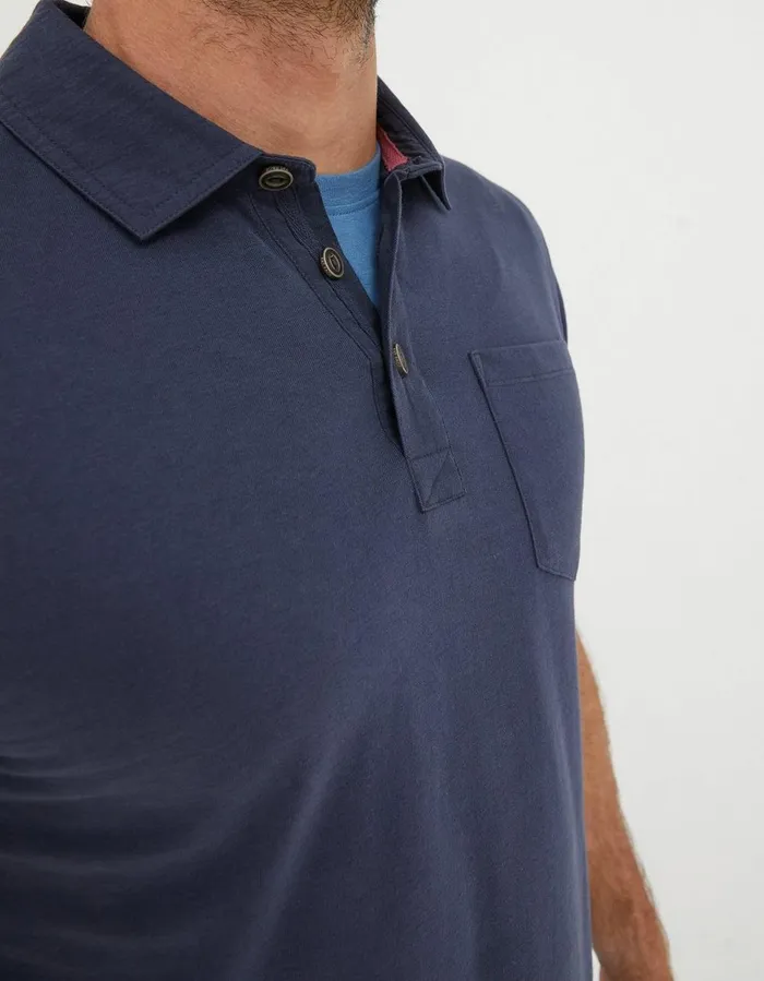 Perranporth Polo Navy Men FatFace Polo Shirts