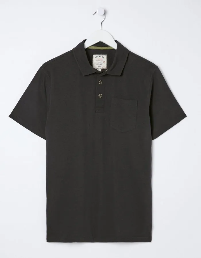 Perranporth Polo Washed Black Men FatFace TShirts