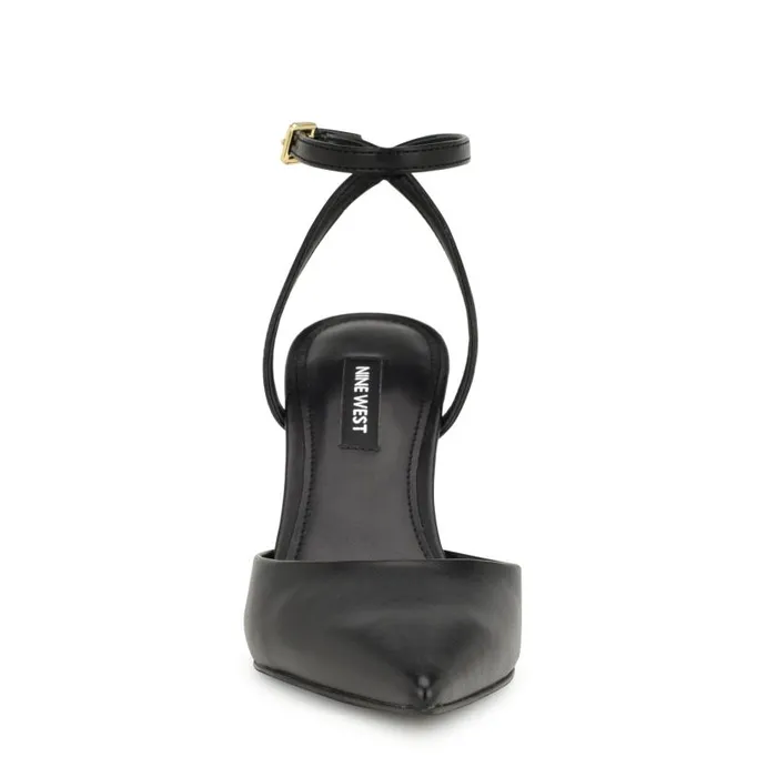 Plaza Ankle Strap Pumps Black Women Nine West Heels