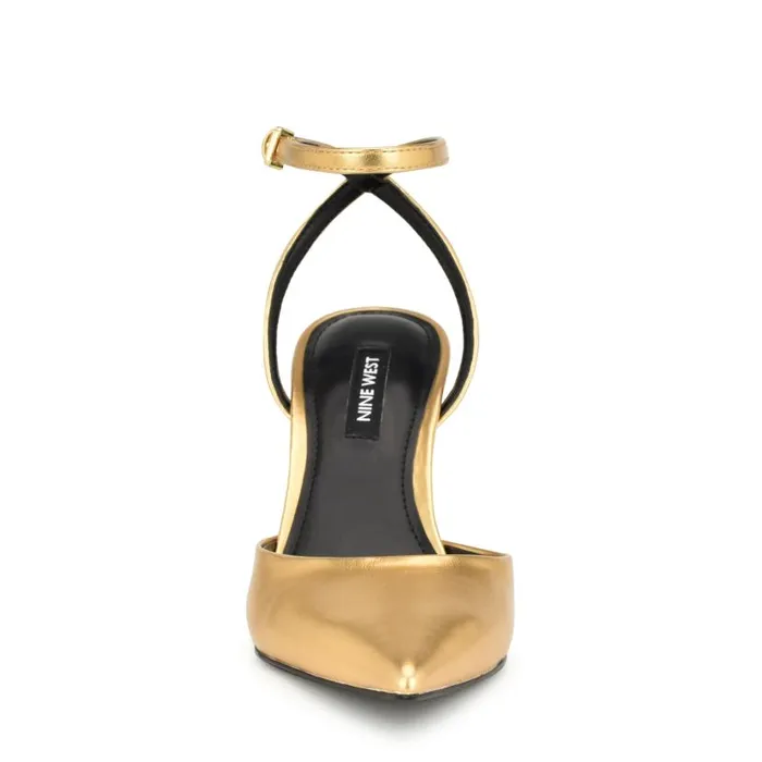 Plaza Ankle Strap Pumps Platino Women Nine West Heels