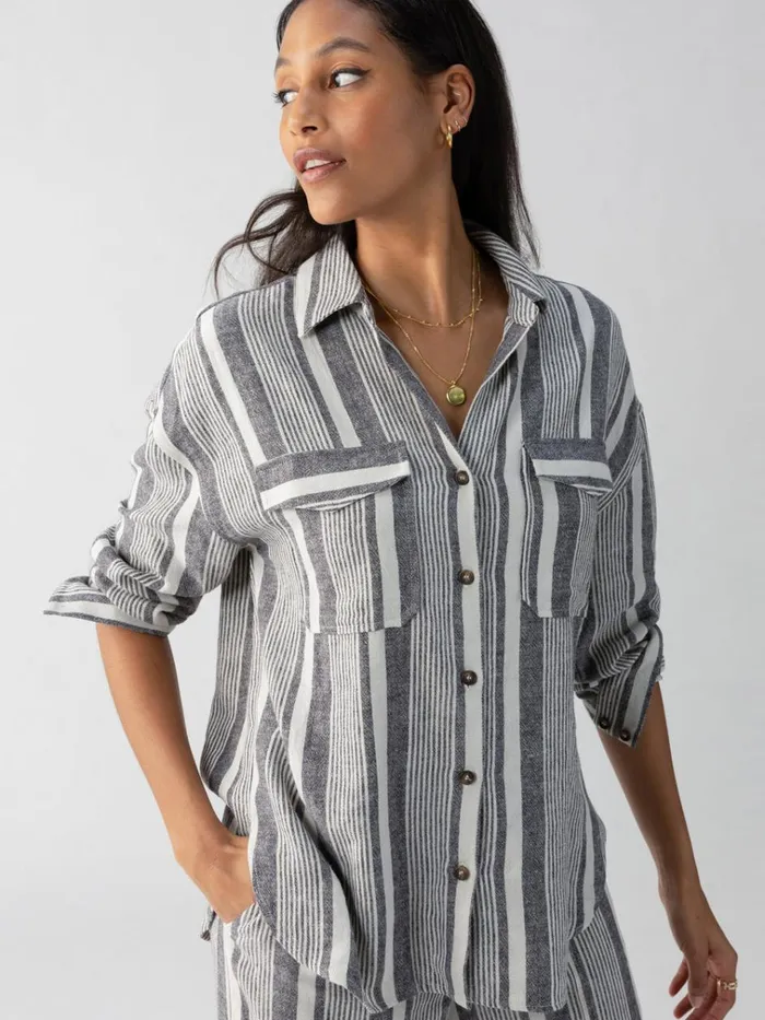 Pocket Shirt Variegated Stripe Women Sanctuary Clothing Tees and Tops