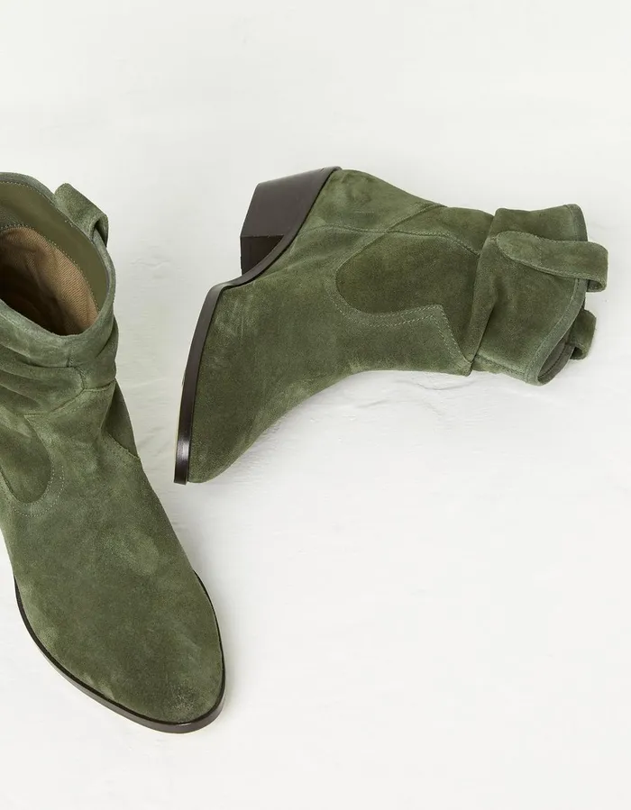 Polly Western Ankle Slouch Boot Green Women FatFace Boots