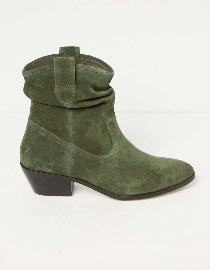 Polly Western Ankle Slouch Boot Green Women FatFace Boots