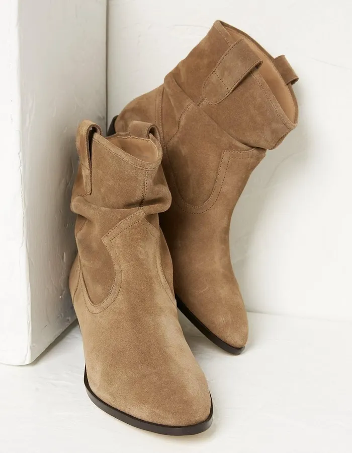 Polly Western Ankle Slouch Boot Tan Women FatFace Boots