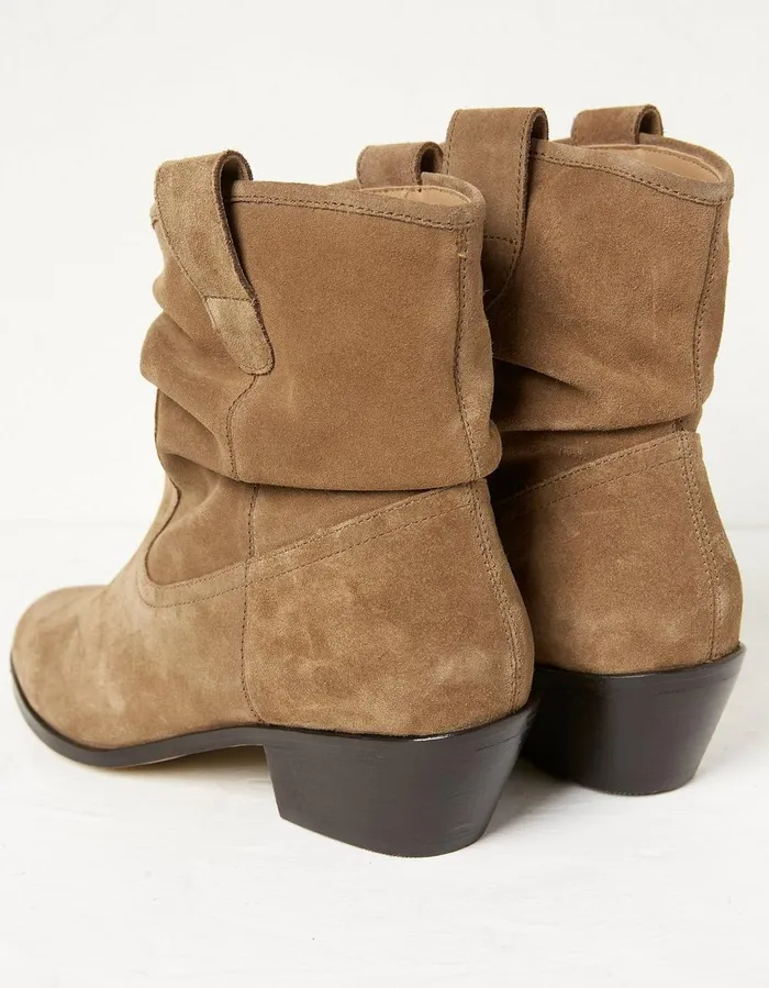 Polly Western Ankle Slouch Boot Tan Women FatFace Boots