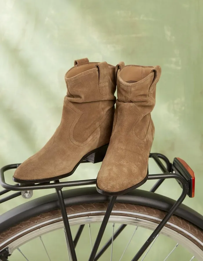 Polly Western Ankle Slouch Boot Tan Women FatFace Boots
