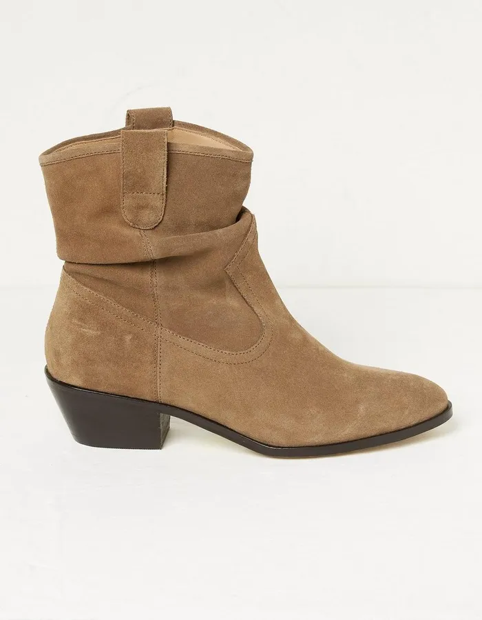 Polly Western Ankle Slouch Boot Tan Women FatFace Boots