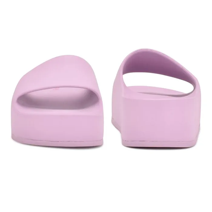 Pool Platform Slide Sandals Light Purple Women Nine West Sandals
