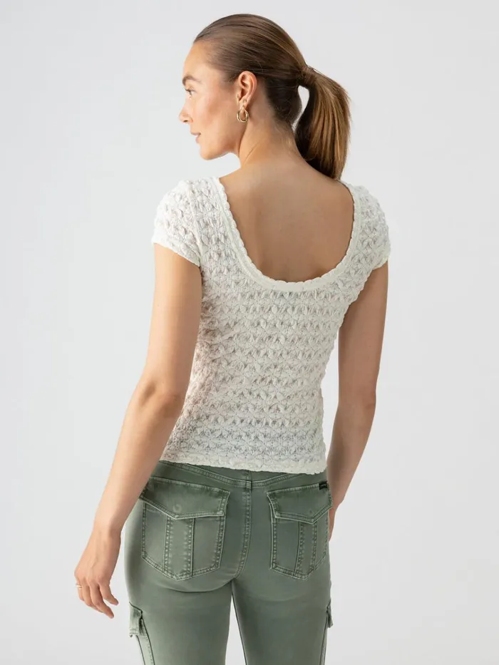 Pucker Up Lace Scoop Cap Tee Milk Women Sanctuary Clothing Tees and Tops Pucker Up Lace Scoop Cap Tee Milk Women Sanctuary Clothing Tees and Tops