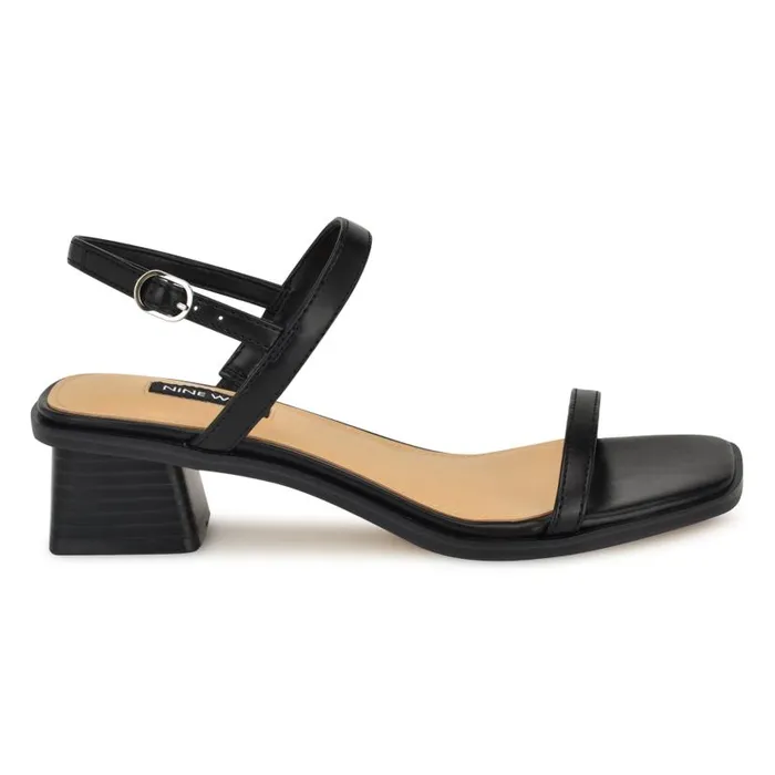 Purdy Block Heel Sandals Black Women Nine West Heels