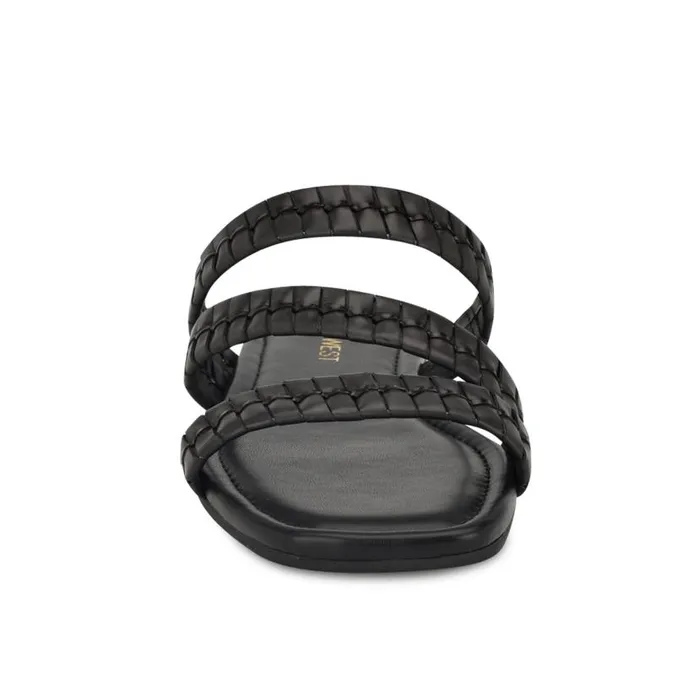 Quinlea Flat Strappy Sandals Black Women Nine West Sandals