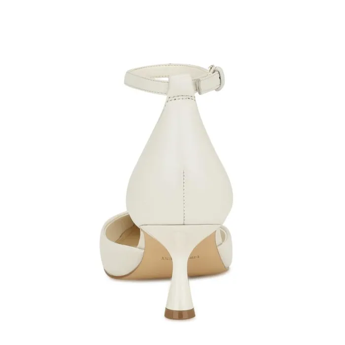 Racha Ankle Strap Pumps White Women Nine West Heels