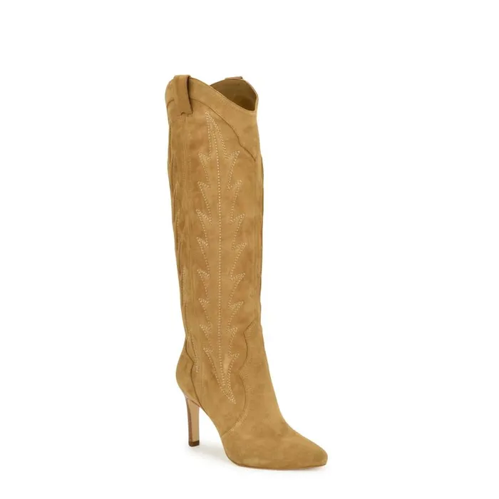 Radory Western Boots Tan Suede Women Nine West Boots and Booties