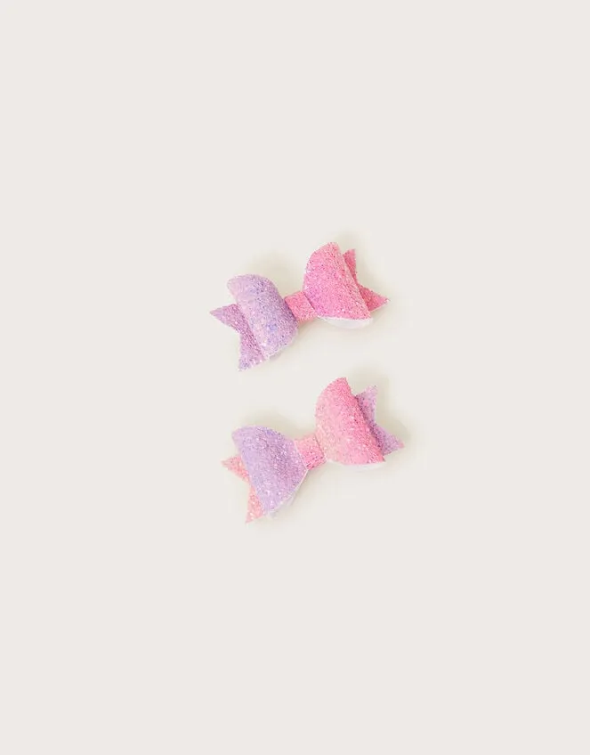Rainbow Bow Hair Clips Set Of Two Children Monsoon Girls039 Hair Accessories