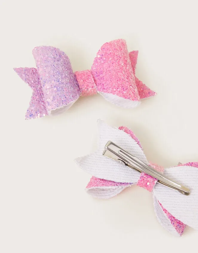 Rainbow Bow Hair Clips Set Of Two Children Monsoon Girls039 Hair Accessories