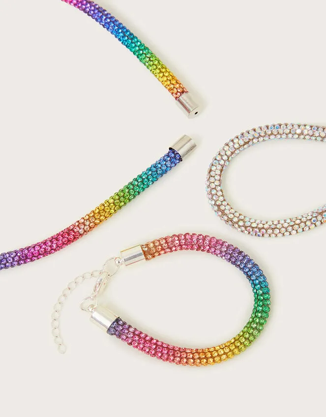 Rainbow Embellished Accessory Set Children Monsoon Girls039 Jewellery