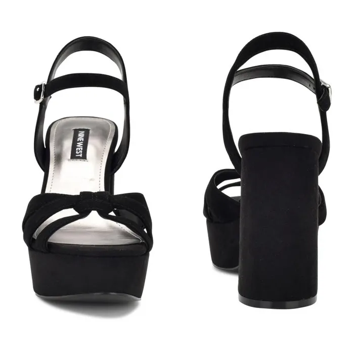Rast Platform Sandals Black Suede Women Nine West Heels