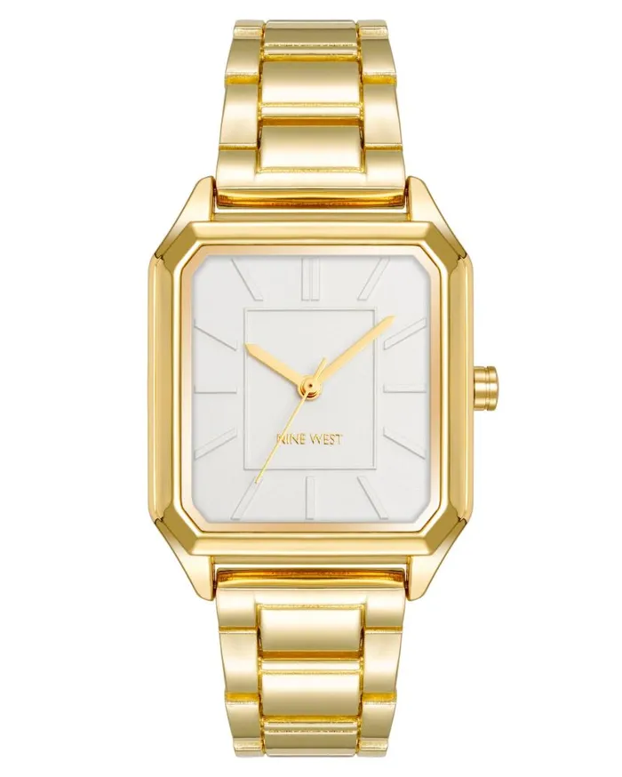 Rectangular Case Bracelet Watch Gold WomenMen Nine West Watches