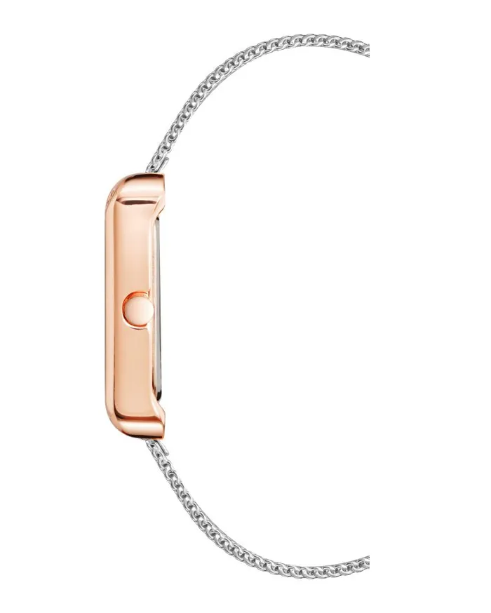 Rectangular Case Mesh Bracelet Watch Silvertone WomenMen Nine West Watches