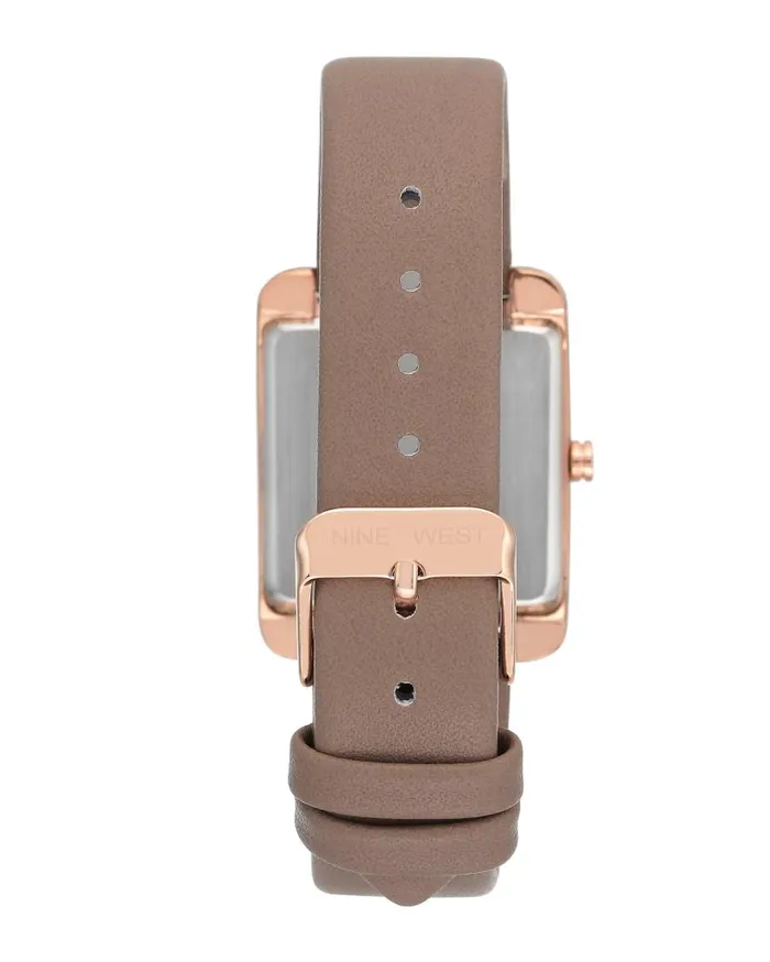 Rectangular Case Strap Watch Taupe WomenMen Nine West Watches