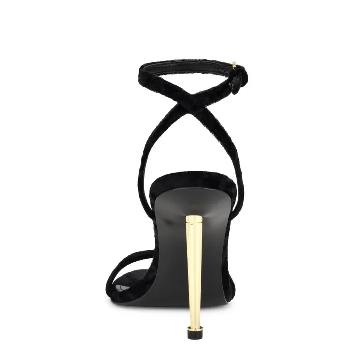 Reina Ankle Strap Sandals Black Velvet Women Nine West Sandals