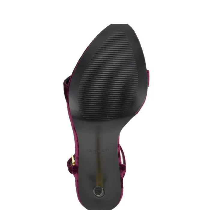 Reina Ankle Strap Sandals Dark Purple Velvet Women Nine West Sandals