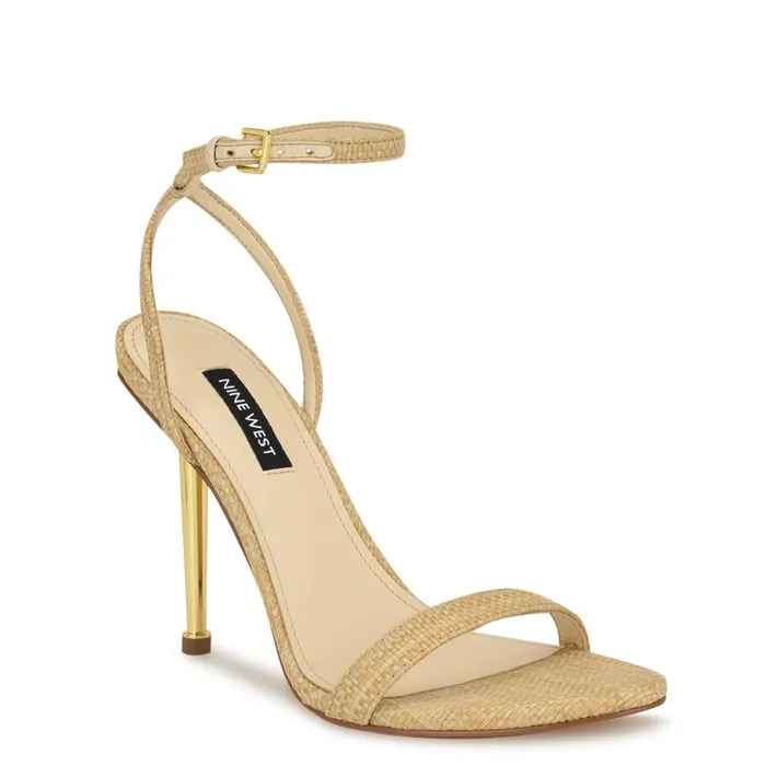 Reina Ankle Strap Sandals Natural Raffia Women Nine West Sandals