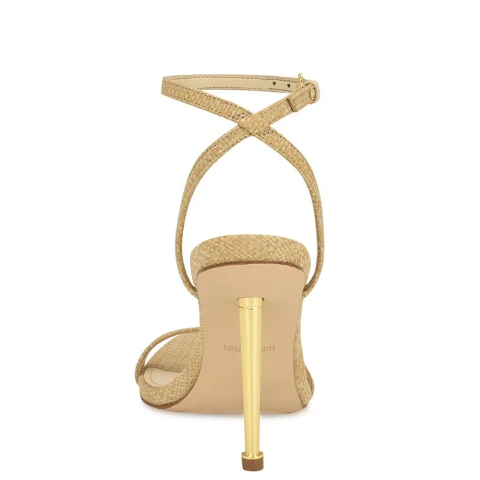 Reina Ankle Strap Sandals Natural Raffia Women Nine West Sandals