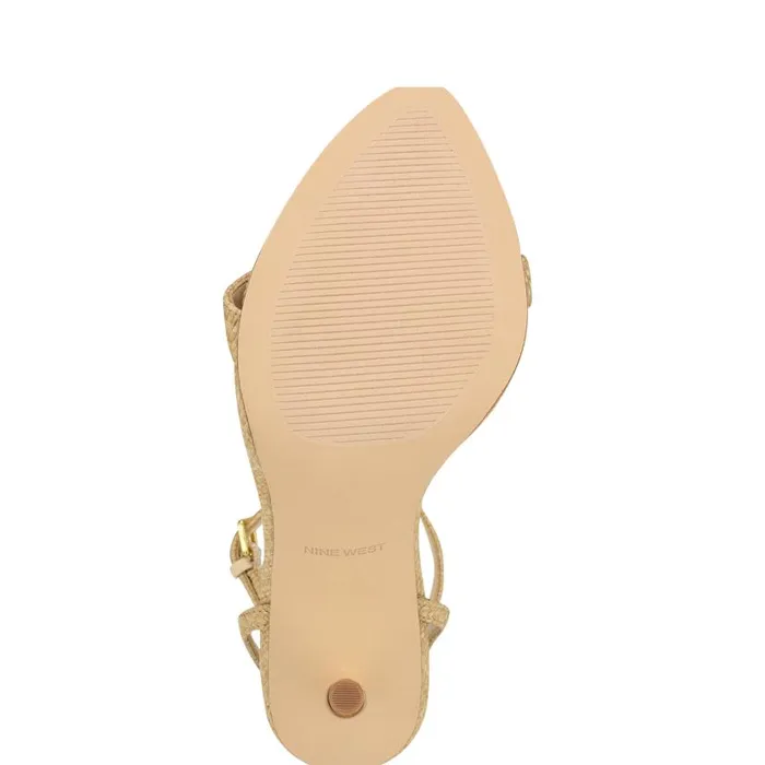 Reina Ankle Strap Sandals Natural Raffia Women Nine West Sandals