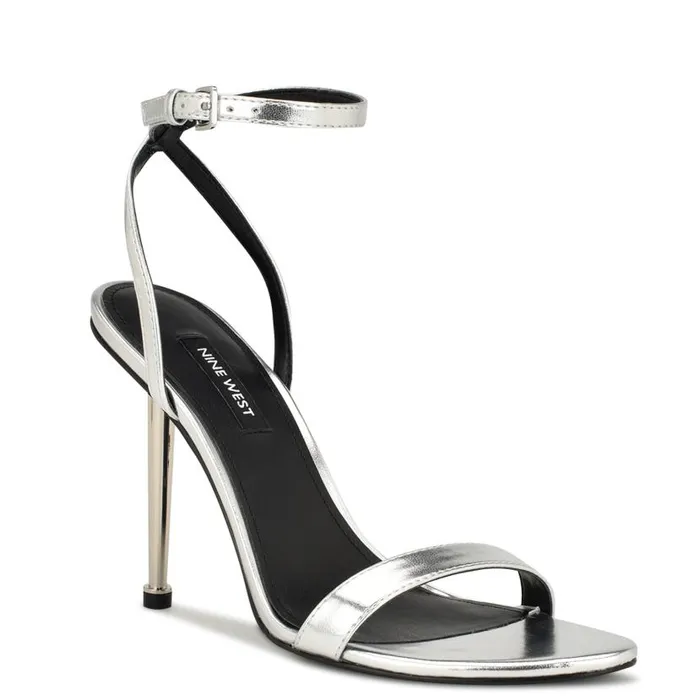 Reina Ankle Strap Sandals Silver Women Nine West Sandals