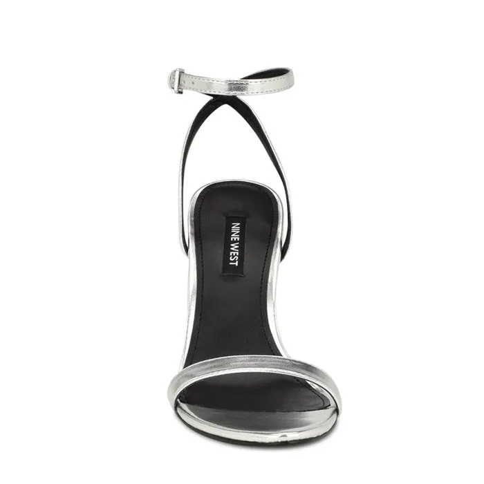 Reina Ankle Strap Sandals Silver Women Nine West Sandals