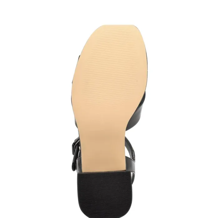 Rilay Platform Sandals Black Patent Women Nine West Heels