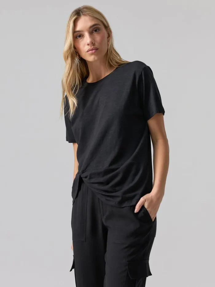 Riptide Twist Tee Black Women Sanctuary Clothing Tees and Tops