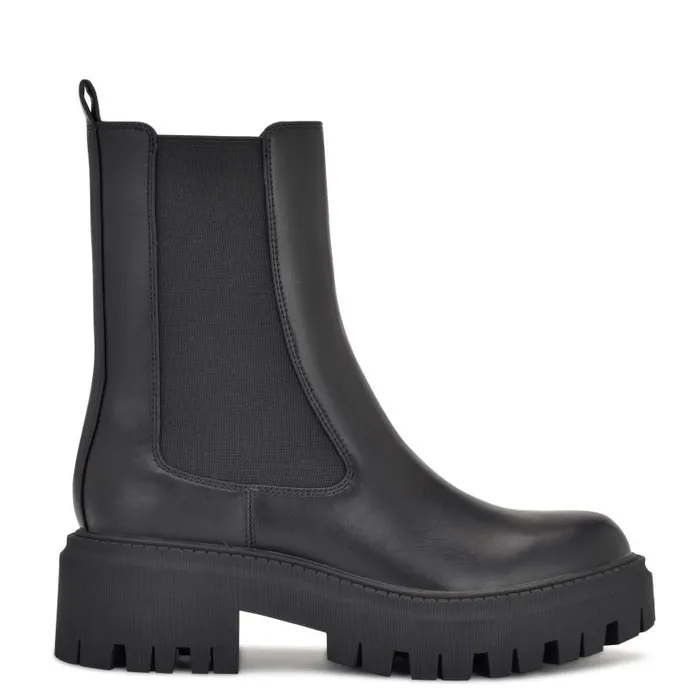 Rives Chelsea Lug Sole Booties Black Women Nine West Boots and Booties