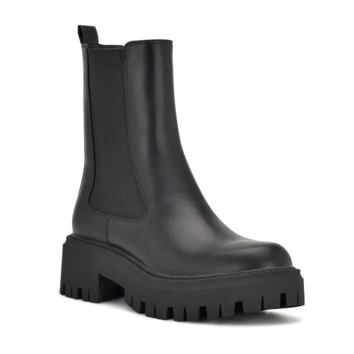 Rives Chelsea Lug Sole Booties Black Women Nine West Boots and Booties