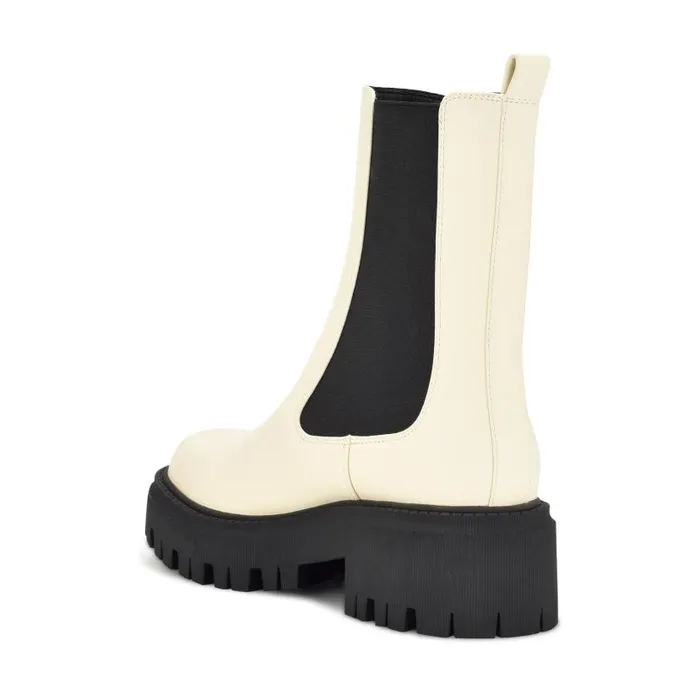 Rives Chelsea Lug Sole Booties Creamblack Women Nine West Boots and Booties
