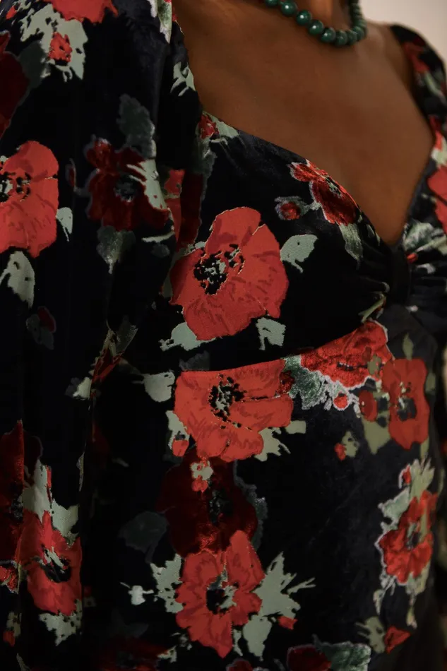 RIXO Tops Bridgette Black Poppy Burnout 8211 Women RIXO Tops Bridgette Black Poppy Burnout 8211 Women