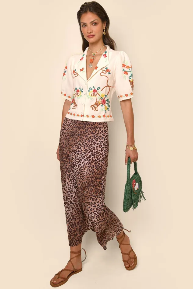 RIXO Tops Caterina Basket Embroidery Cream 8211 Women RIXO Tops Caterina Basket Embroidery Cream 8211 Women