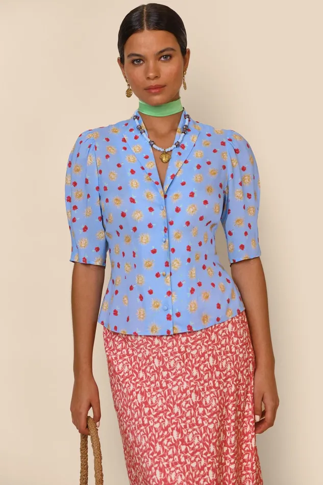 RIXO Tops Caterina Sun Petal Serenity 8211 Women