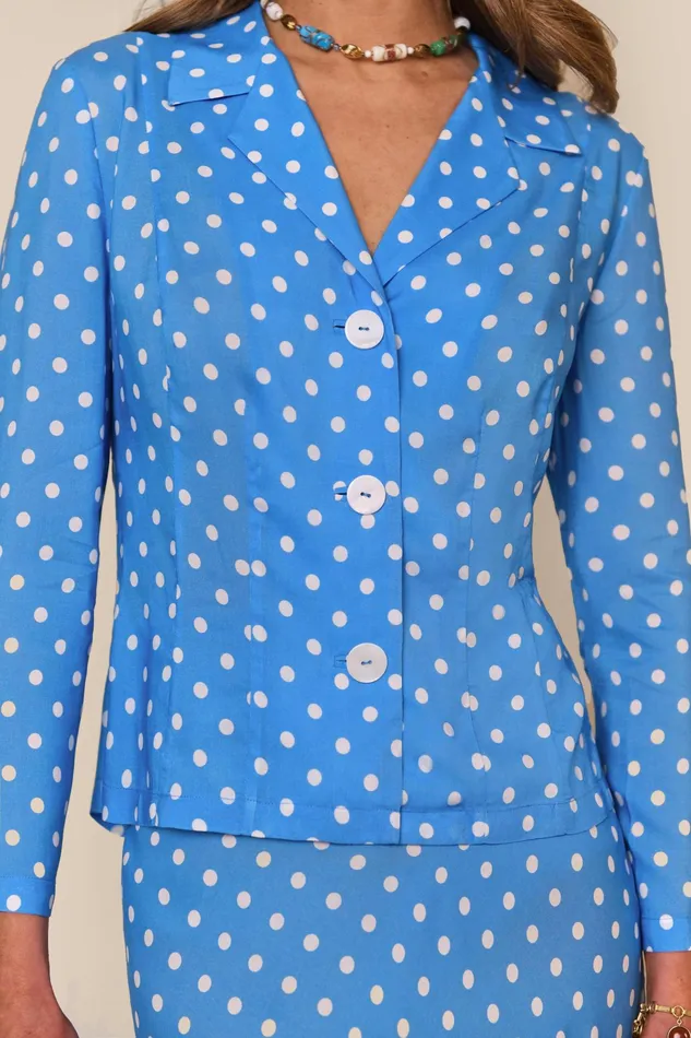 RIXO Tops Maisie Polka Dot Blue 8211 Women RIXO Tops Maisie Polka Dot Blue 8211 Women