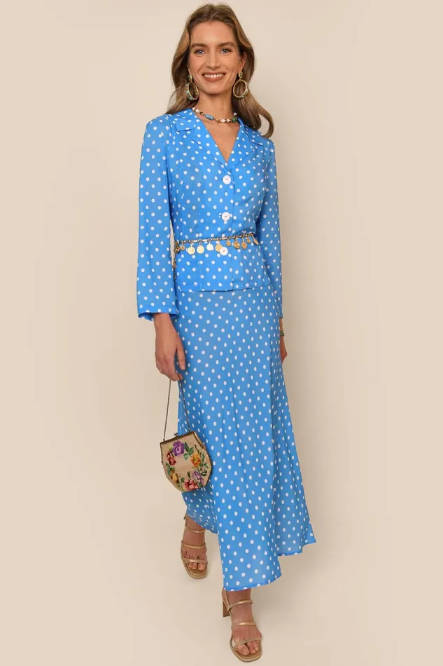 RIXO Tops Maisie Polka Dot Blue 8211 Women RIXO Tops Maisie Polka Dot Blue 8211 Women