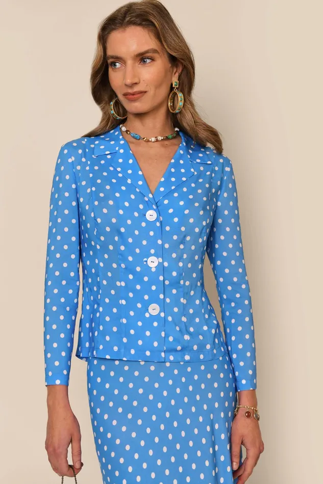 RIXO Tops Maisie Polka Dot Blue 8211 Women RIXO Tops Maisie Polka Dot Blue 8211 Women