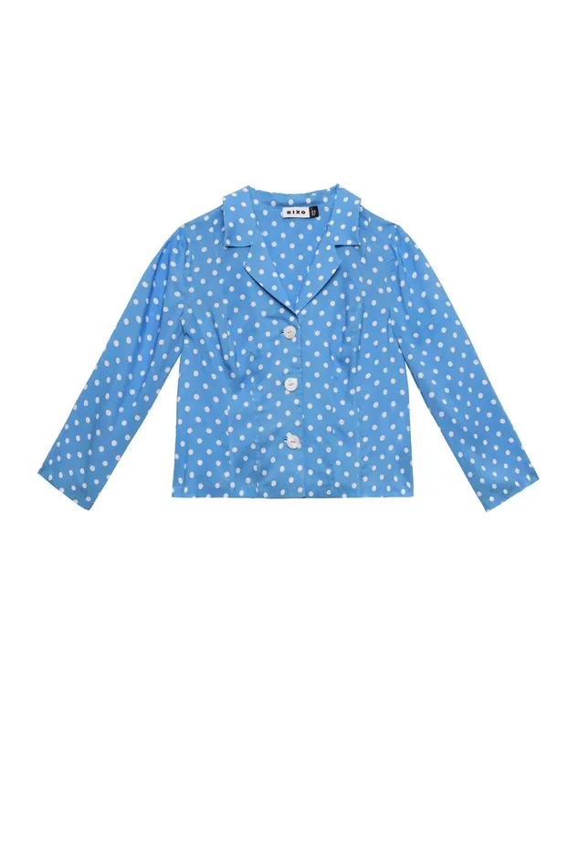 RIXO Tops Maisie Polka Dot Blue 8211 Women RIXO Tops Maisie Polka Dot Blue 8211 Women