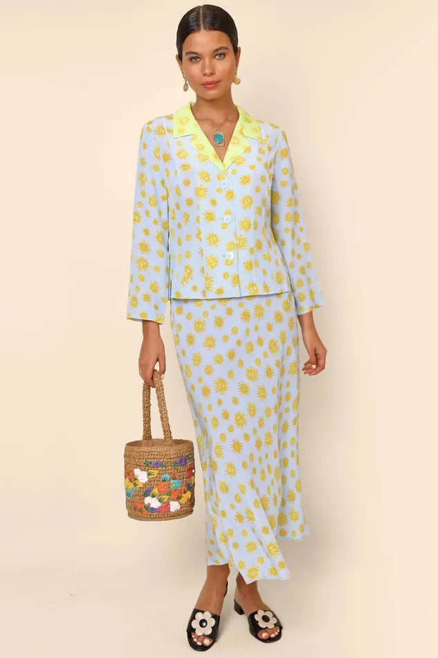 RIXO Tops Maisie Sunshine Blue Mix 8211 Women RIXO Tops Maisie Sunshine Blue Mix 8211 Women